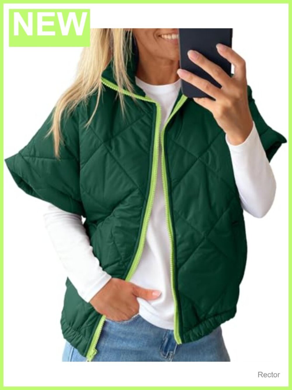Tankaneo Lightweight Quilted Puffer Vest Oversized Zip Up Women's Outerwear